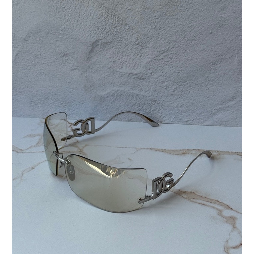 New Dolce Gabbana Dg2319 Champagne Mirror Shield Sunglasses $646